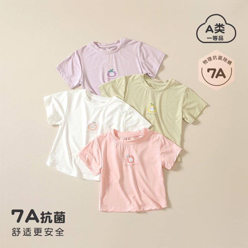 Style 0-3 Year Old Baby Girl Class A Short-Sleeved T-Shirt Summer Thin Girls And Children Sports Tops Bottoming Shirt - Image 2