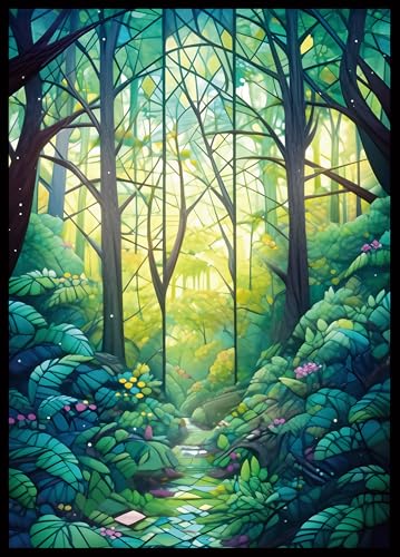 Kiiransr MTG Card Sleeves Forest Ultra Clear Front Matte Finish Back 100 Count Standard Size Matte Art Sleeve for Magic The Gathering - Image 1