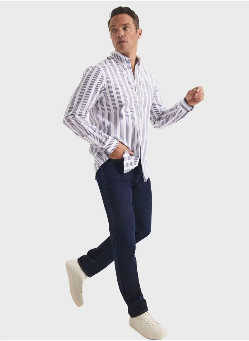 JUNE Striped Button Down Regular Fit Shirt Shirt