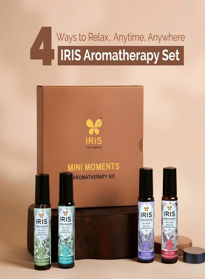 IRIS Mini Moments Aromatherapy Roll On Gift Set (10ml x 4)| Massage Oil Roll Ons for Stress Relief, Relaxation & Mood Boost | Perfect Wellness Gift - Image 4
