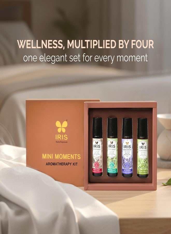 IRIS Mini Moments Aromatherapy Roll On Gift Set (10ml x 4)| Massage Oil Roll Ons for Stress Relief, Relaxation & Mood Boost | Perfect Wellness Gift - Image 3