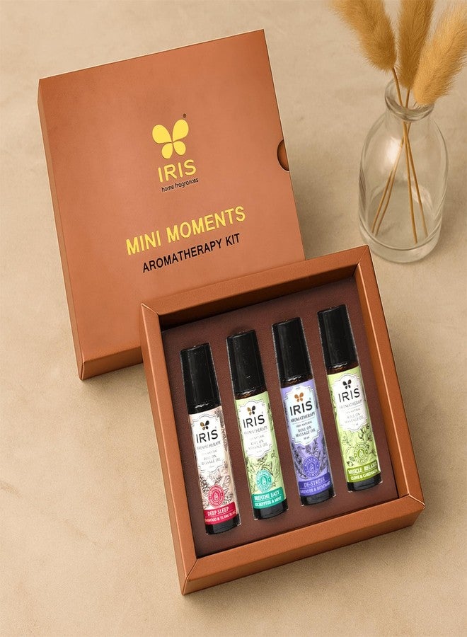 IRIS Mini Moments Aromatherapy Roll On Gift Set (10ml x 4)| Massage Oil Roll Ons for Stress Relief, Relaxation & Mood Boost | Perfect Wellness Gift - Image 2