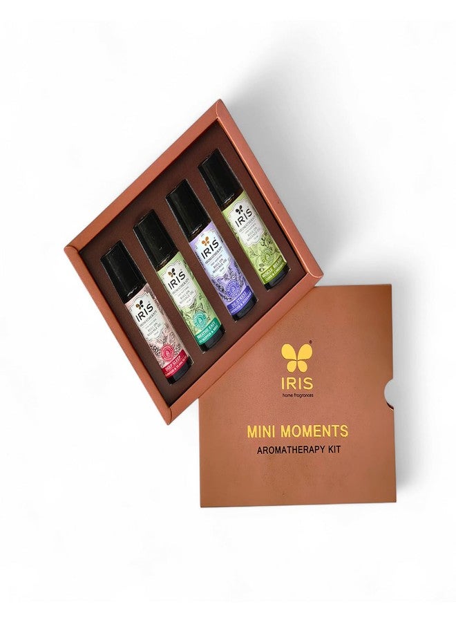 IRIS Mini Moments Aromatherapy Roll On Gift Set (10ml x 4)| Massage Oil Roll Ons for Stress Relief, Relaxation & Mood Boost | Perfect Wellness Gift - Image 1