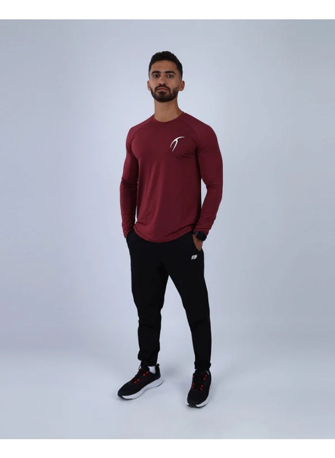 ATUM Long Sleeve Running Burgundy Tee - Image 5