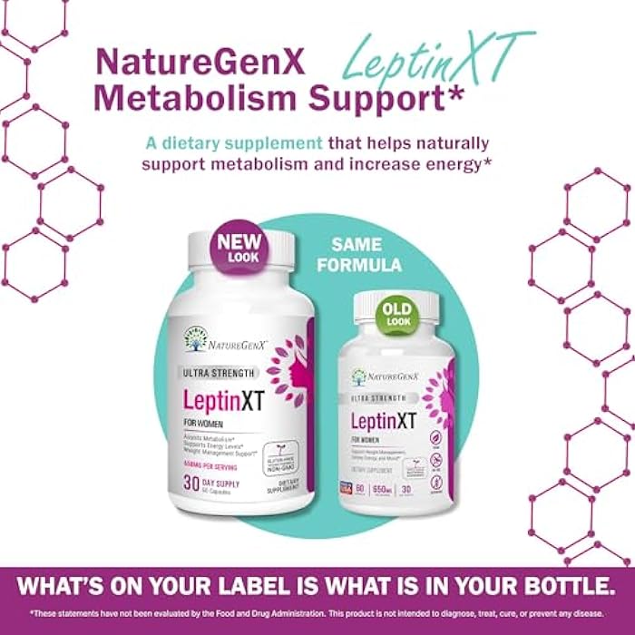 NatureGenX LeptinXT for Women – Weight Management with Green Coffee Bean, Garcinia & Green Tea Extract – Gluten-Free, Non-GMO, Vegan – 60 Capsules (1-Month Supply) - Image 2