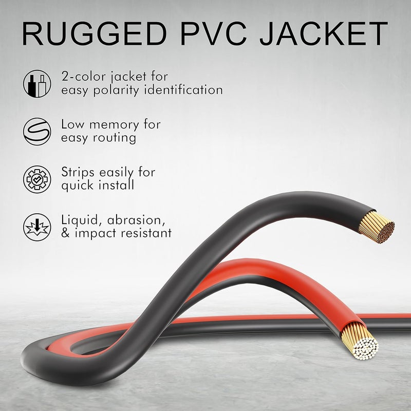 FEDUS كابل مكبر صوت FEDUS 16 قياس AWG نحاس خالي من الأكسجين 2 موصلات كابل صوت لمكبرات الصوت في السيارة أنظمة الصوت الفرعية مكبرات الصوت في المسرح المنزلي HiFi صوت محيطي 15 متر أحمر وأسود - Image 5