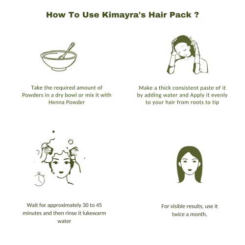 Kimayra Natural Hair Care Powder Combo: Amla/Shikakai/Reetha/Brahmi/Bhringraj/Indigo/Herbal Heena,7 Packs,75g Each(Total 525g)-Reduces Dandruff,Hair Fall,Extra Strong & Silky Hair,75 gram - Image 5