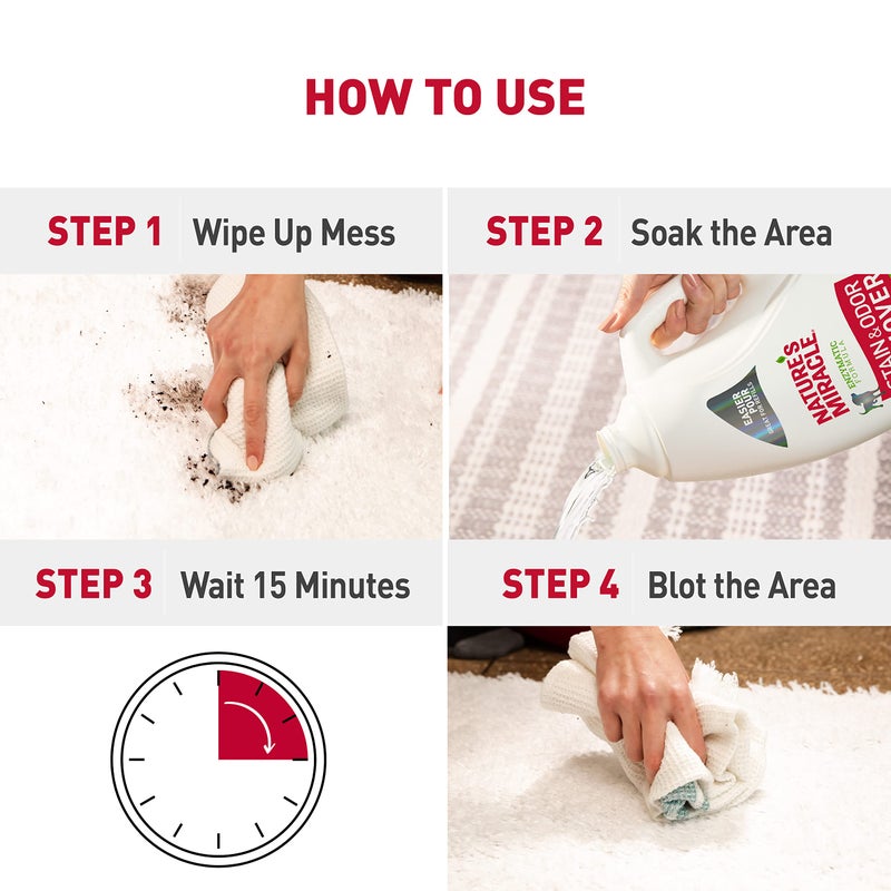 Nature's Miracle Nature’s Miracle® Stain & Odor Remover, Tough on Dog Urine, Feces, Vomit, Drool and Other Organic Stains and Odors, 1 Gallon - Image 5