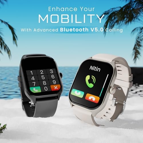 HAMMER Polar 2.01" IPS Always on Display, Advanced Bluetooth Calling Smartwatch, Dual Mode, Voice Assistant, Rotating Crown, Sleek Desgin, Sports Modes, 500 Nits Brightness, 240x296 PX (Jet Black) - Image 4