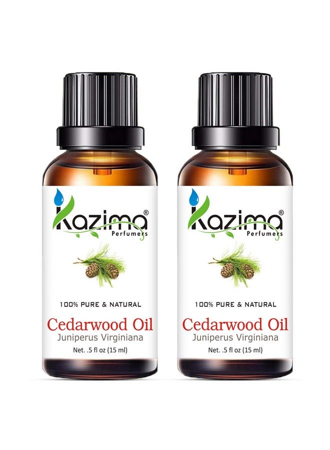 KAZIMA Cedarwood Essential Oil (Pack Of 2) With Dropper 15Ml Pure Natural - Ideal For Hair Growth, Hair Growth & Skin, Acne And Dry Scalp  - Image 2