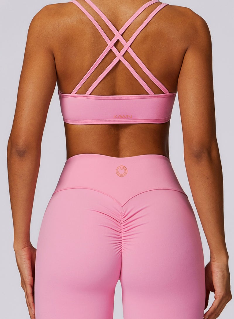 KAWN.YOGA Womens Square Neck Striped Back Bra - Image 2