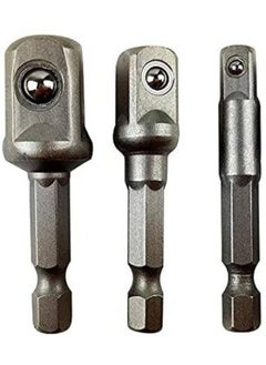 EPITECH MART EPITECH MART 3Piece Power Hand Tools Driver Extension Socket Adapter Sets 14Inch Hex Shank to Drive 14 38 12 for Drill CRV Quick Change Nut Driver Socke Bit Set Adapters 