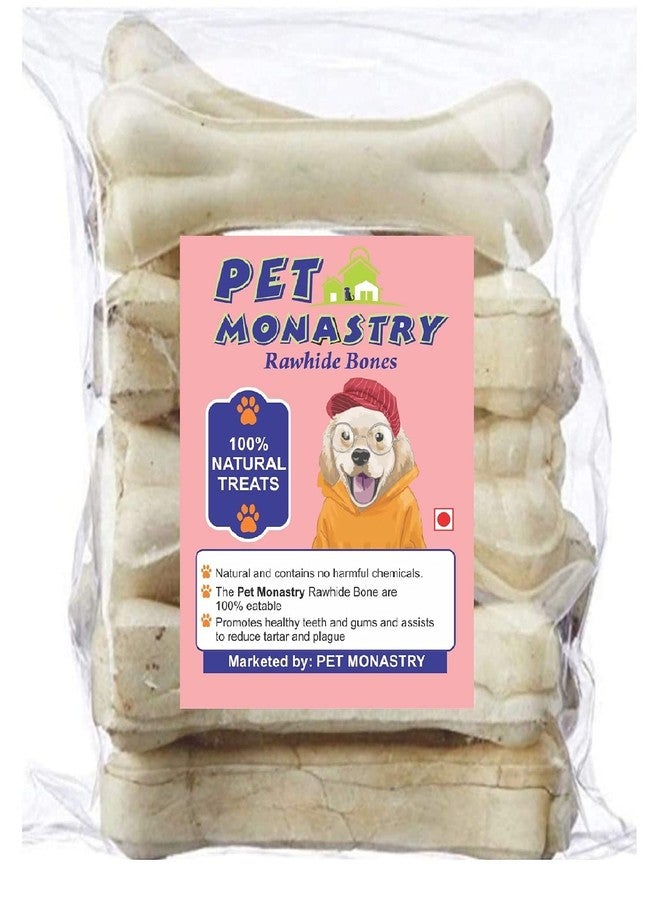 Pet Monastry عظام الكلاب من جلد البقر الخام من بيت موناستري®، 5 بوصات، عظام مضغوطة للكلاب (عبوة من 12 قطعة) - Image 1