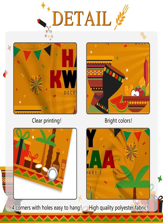 Avezano Kwanzaa Decorations Happy Kwanzaa Banner Backdrop 6 x 3.6 ft for African American Heritage Festival Holiday Celebration Decor Indoor Outdoor - Image 5