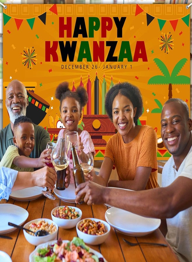 Avezano Kwanzaa Decorations Happy Kwanzaa Banner Backdrop 6 x 3.6 ft for African American Heritage Festival Holiday Celebration Decor Indoor Outdoor - Image 4