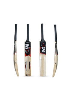 MG Kashmir Willow Ultimate Cricket Bat for Light/Hard Tennis and leather Ball with Cover-Black/Red  - Image 1