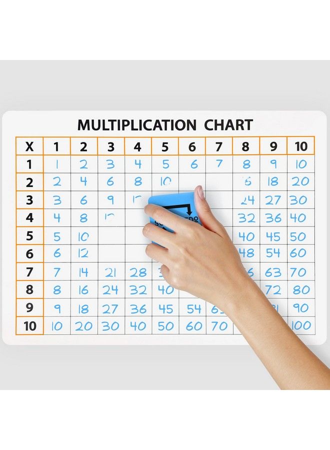 Scribbledo 5 Pack Dry Erase Multiplication Chart White Board 9" X 12" Multiplication Table Double Sided Times Table Math Manipulatives Whiteboard For Kids Students Classroom 5 Erasers Included - Image 4