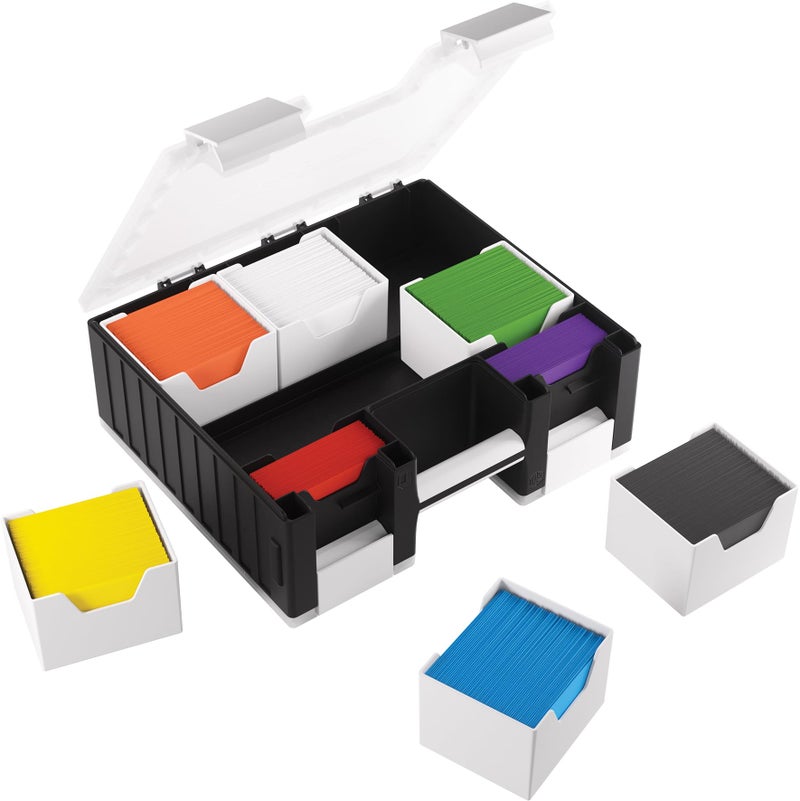 Gamegenic Game Castle - All-in-One Double-Sided Storage Case for Cards and Gaming Accessories, 19 Removable Trays in 5 Sizes, Ideal for Cards, Tokens, Dice and Tools, Black/White/Clear Color, Made by Gamegenic - Image 4