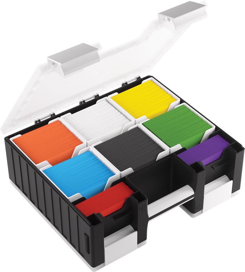 Gamegenic Game Castle - All-in-One Double-Sided Storage Case for Cards and Gaming Accessories, 19 Removable Trays in 5 Sizes, Ideal for Cards, Tokens, Dice and Tools, Black/White/Clear Color, Made by Gamegenic - Image 3