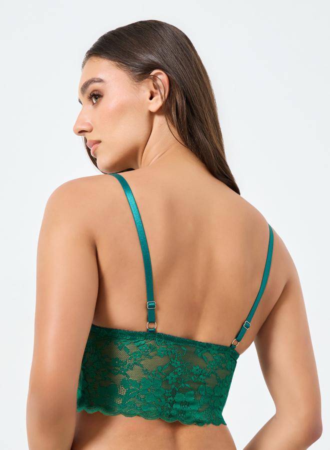 Take Two Solid All Lace Longline Padded Non Wired Bra - Image 3