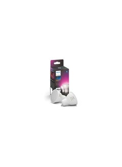 مجموعة من 2 مصباح ذكي Philips Hue White And Color Ambiance [GU10 Spot] مع بلوتوث يعمل مع Alexa وGoogle Assistant وApple Homekit