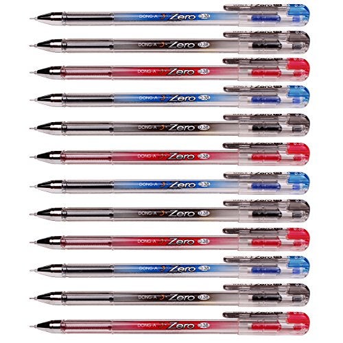 Dong-a 0.38 Mm 3-zero Gel Ink Ball Point Pen Excellent Writing (No Blot,no Scratch,no Skipping) Color Mix-12 Pens - Image 2