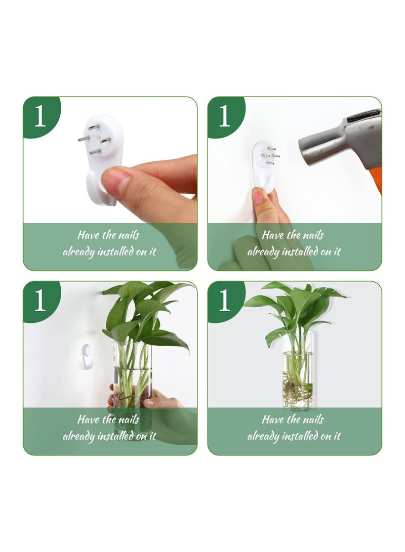 شو وو Glass Wall Vase for Plants, 6PCS Hanging Planters, Plant Containers, Indoor Propagation Planter Container Holder, with Plastic Invisible Hangers, Terrarium - Image 4