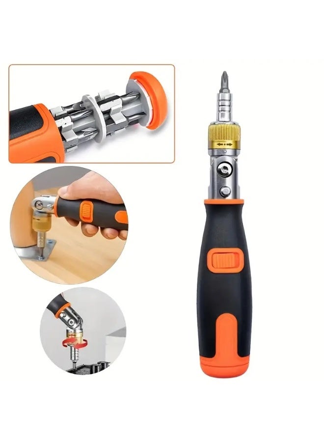 10-in-1 Portable Screwdriver Set with 180° Adjustable Head – Multi-Bit Compact Tool for Home & DIY Repairs - Image 1