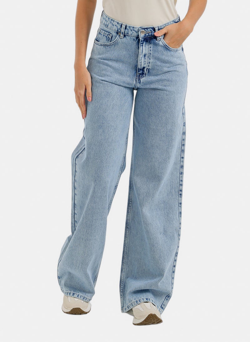 Carina Wide-Leg Denim Pants - Image 1