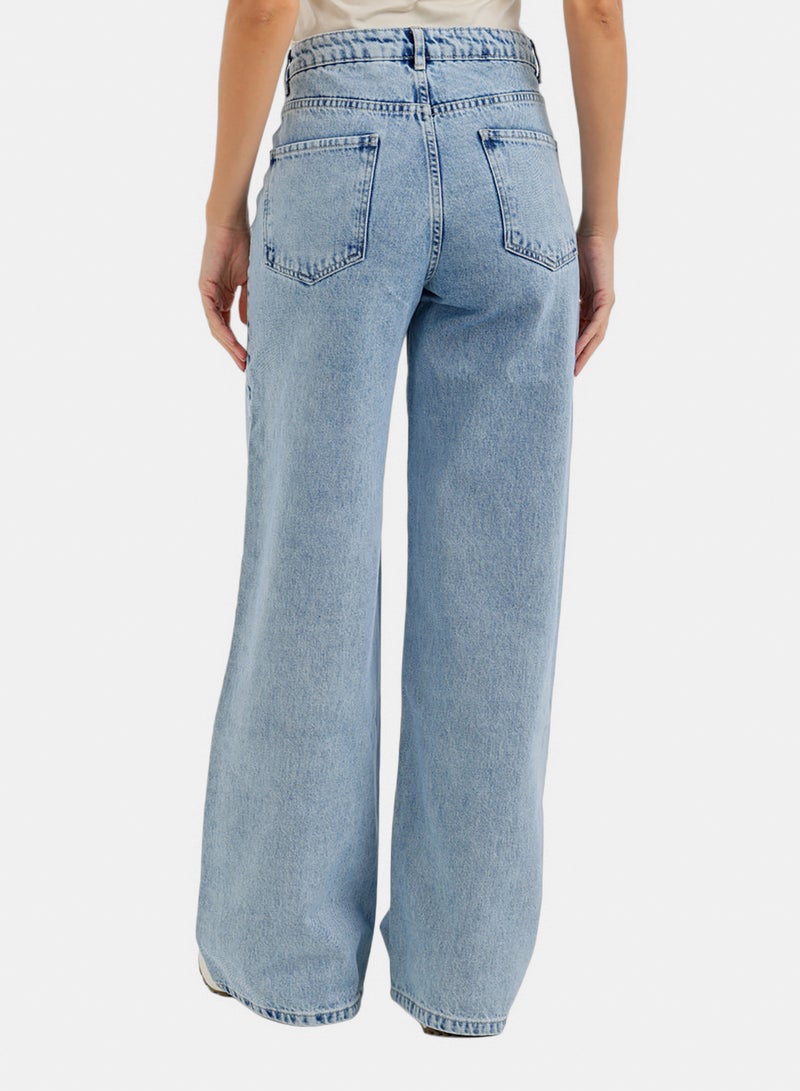 Carina Wide-Leg Denim Pants - Image 4