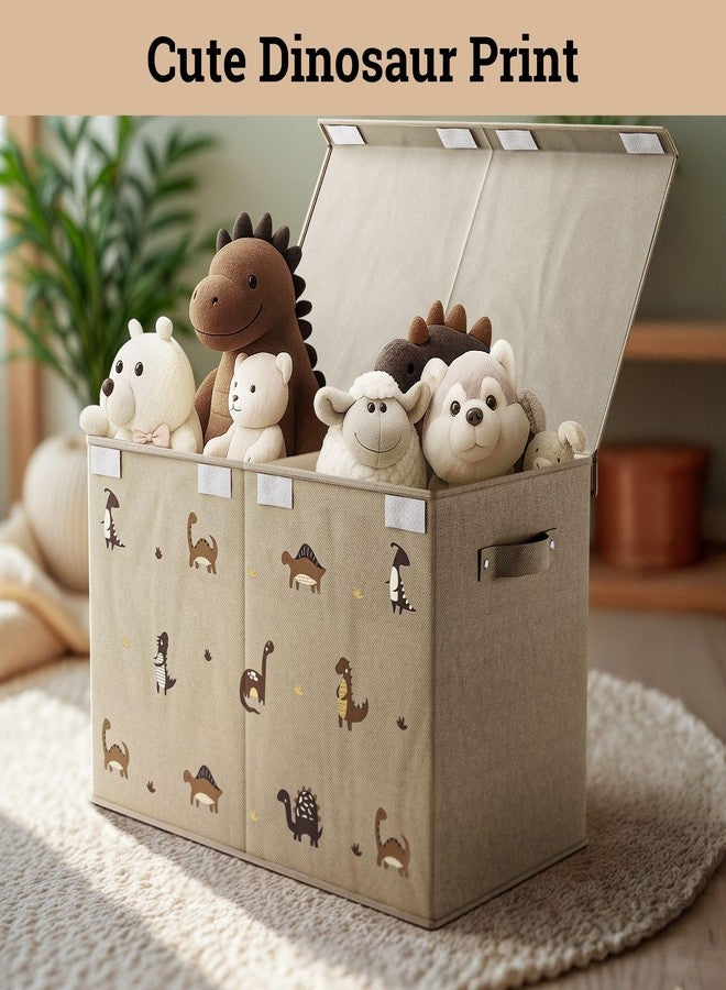 HB Design Co. Collapsible Toy Storage Box with Handles, Removable Divider & Detachable Lid - Dinosaur Print Kids Toy Box for Boys & Girls - Storage for Toys Living Room, Bedroom & Playroom - Large Bin for Toys - Image 3