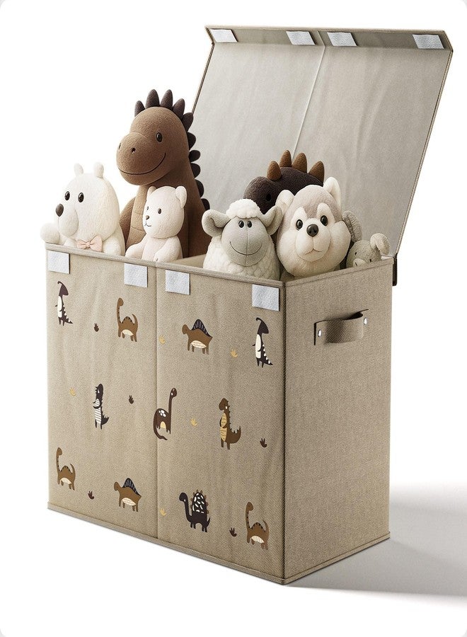 HB Design Co. Collapsible Toy Storage Box with Handles, Removable Divider & Detachable Lid - Dinosaur Print Kids Toy Box for Boys & Girls - Storage for Toys Living Room, Bedroom & Playroom - Large Bin for Toys - Image 1