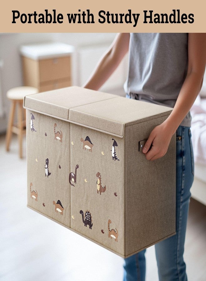 HB Design Co. Collapsible Toy Storage Box with Handles, Removable Divider & Detachable Lid - Dinosaur Print Kids Toy Box for Boys & Girls - Storage for Toys Living Room, Bedroom & Playroom - Large Bin for Toys - Image 5