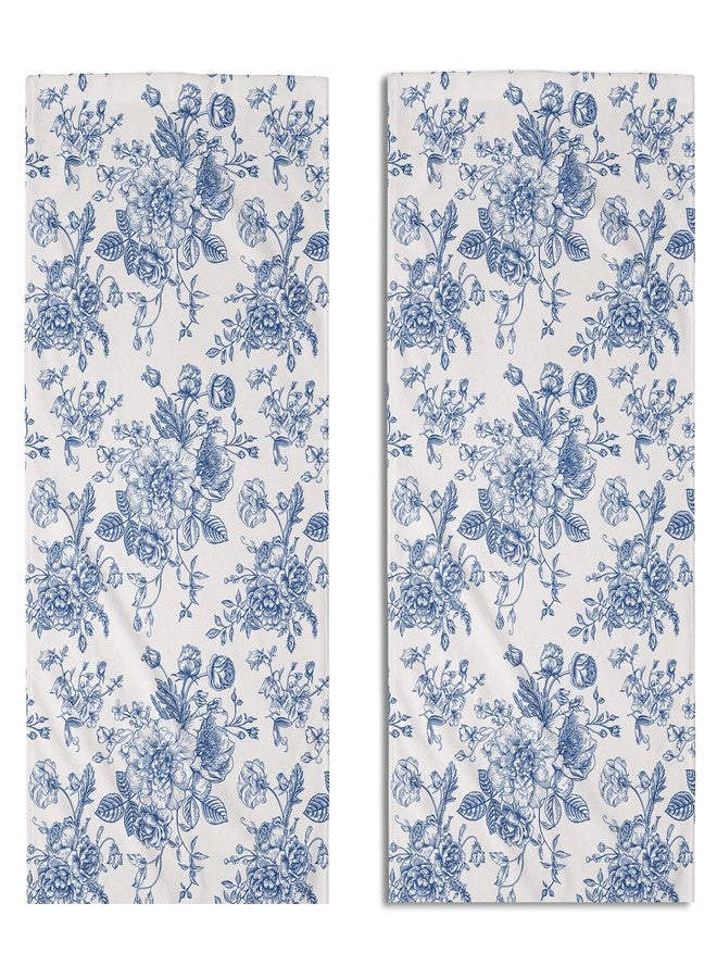Aytipun Blue Floral Spring Hand Towels for Bathroom Set of 2 Vintage Flowers Botanical Print Cream White Decorative Handtowels Soft Absorbent Seasonal Bath Towel for Home Guest Room Hotel Gym Spa - Image 1