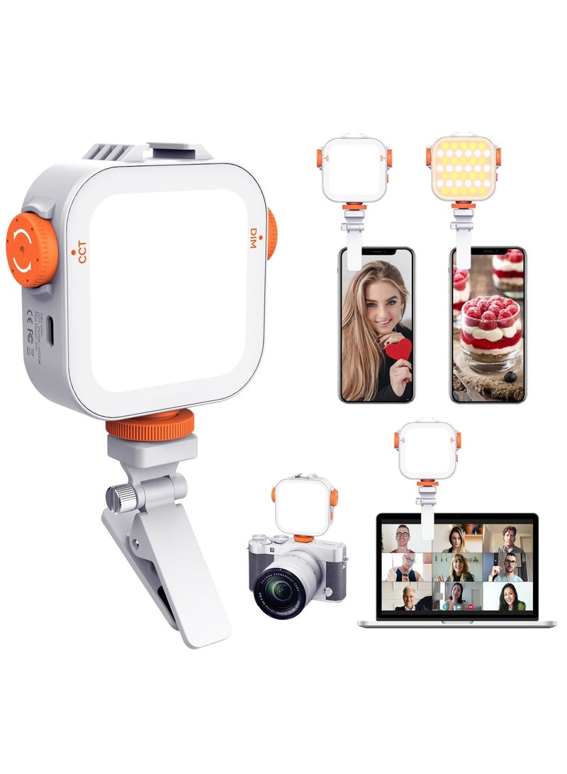 SYOSI 80 Led Selfie Light with Phone Clip, LED Video Camera Light, Phone Light for Picture, 2000mAh Rechargeable Fill Light for iPad/Laptop/TikTok/Makeup/Vlog - Image 1