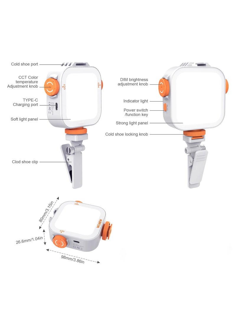 SYOSI 80 Led Selfie Light with Phone Clip, LED Video Camera Light, Phone Light for Picture, 2000mAh Rechargeable Fill Light for iPad/Laptop/TikTok/Makeup/Vlog - Image 2