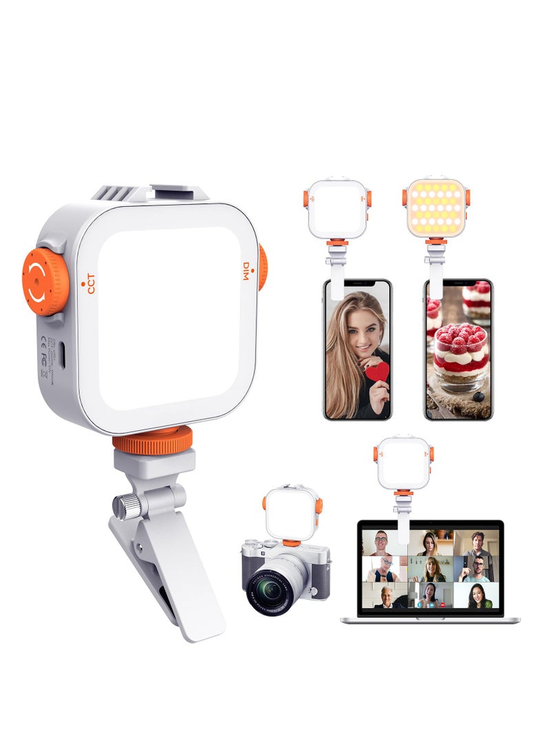 SYOSI 80 Led Selfie Light with Phone Clip, LED Video Camera Light, for Picture, 2000mAh Rechargeable Fill iPad/Laptop/TikTok/Makeup/Vlog  - Image 1