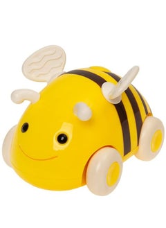 Baybee Friction Powered Cartoon Bee Shape Car with Light and Music Interactive Toy for Toddlers Infants One Click Switch Music Great Educational Toy for Boys and Girls Yellow