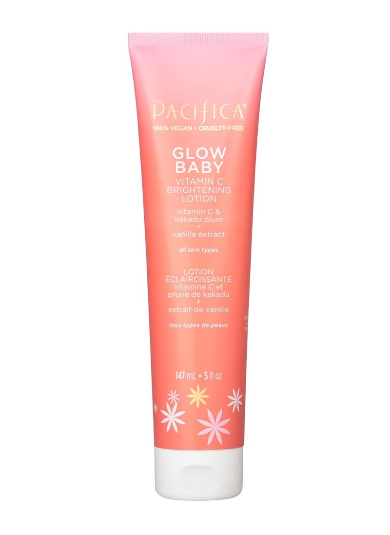 Pacifica Pacifica Beauty Glow Baby Vitamin C Brightening Body Lotion and AHA Brightening Body Scrub Set, Bath and Body, Vitamin E, Kakadu, Moisturizing, Exfoliating, Hydrating, Vegan, 5 fl oz Each (Set of 2)  - Image 2
