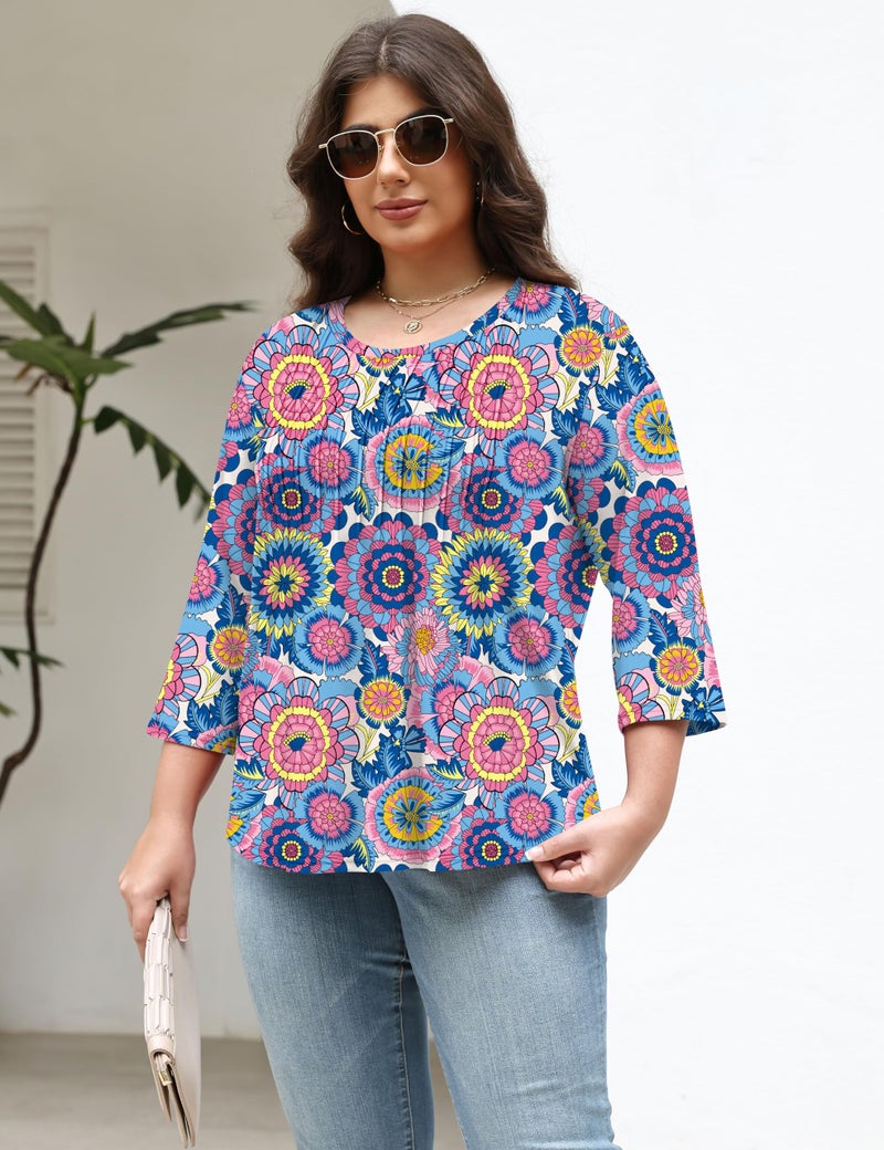 TFSDOD Women's Plus Size Tops Plus Size V Neck Tops for Women Summer Spring 2026 Womens Fashion Trendy Fashion Clothing - Image 3