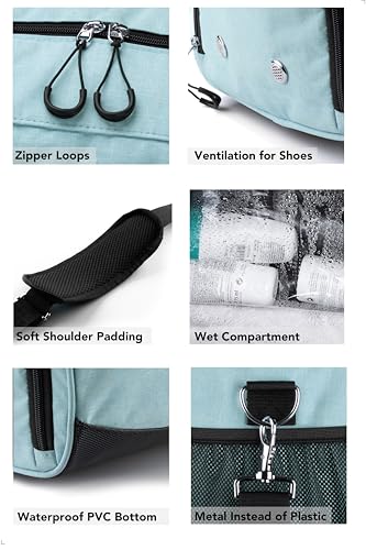 Fitgriff Gym Bag for Men Women with Shoe Wet Compartment Duffle Bag for Travel Sports Fitness Workout Cyan 19 x 10 x 10 Small - Image 3