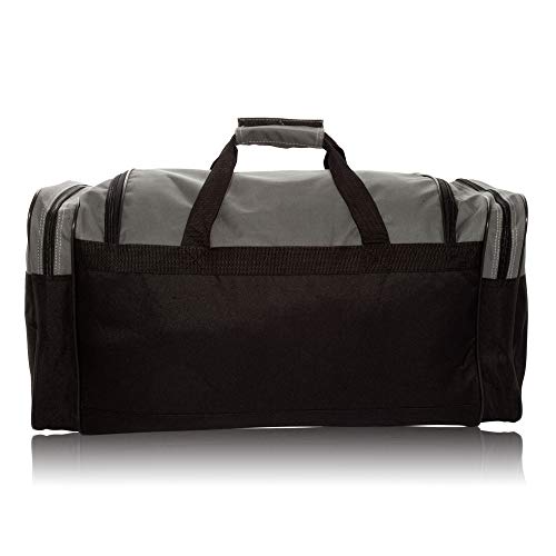 DALIX 25" Extra Large Vacation Travel Duffle Bag in Gray and Black - Image 5