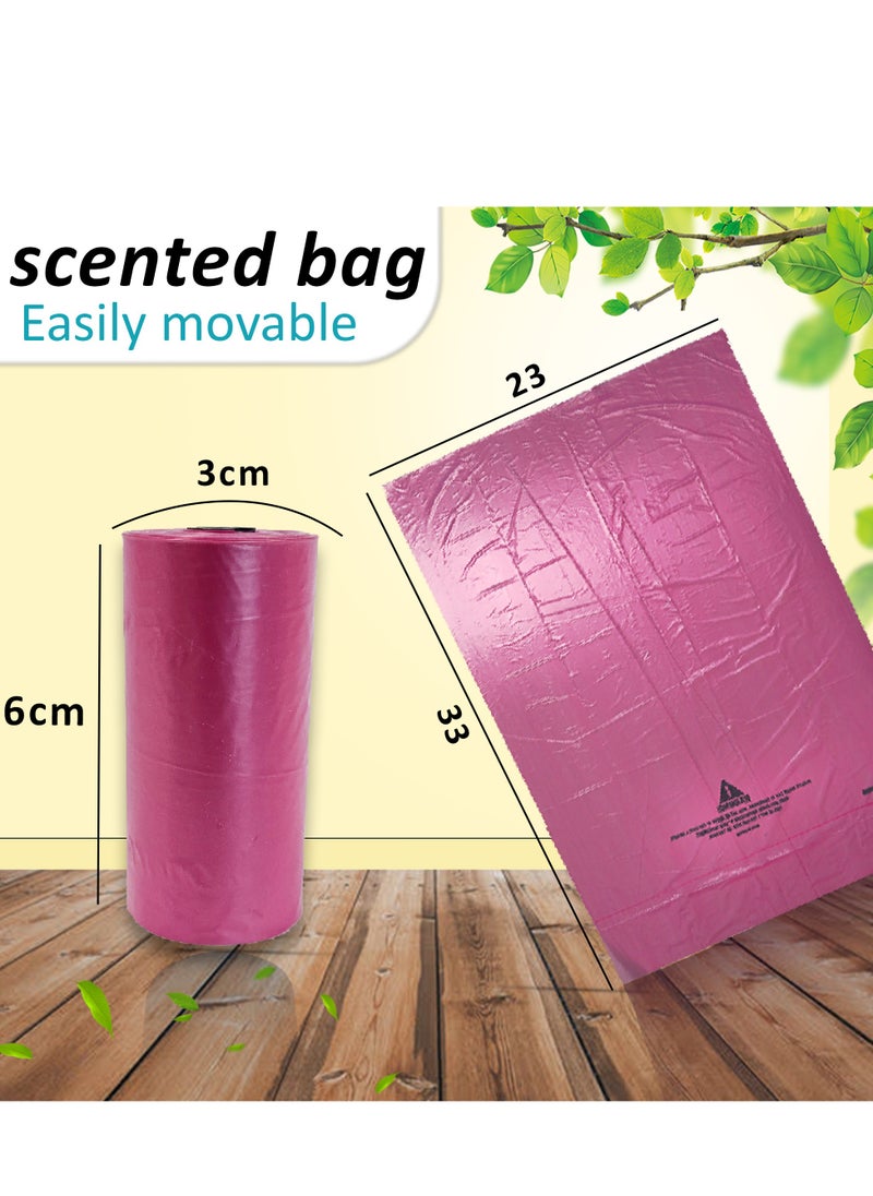 Cute 'n' Cuddle Pack Of 15 Scented Diaper Disposal Bin Bag 15 Bags Per Roll For Waste Disposal - Light Pink  - Image 2