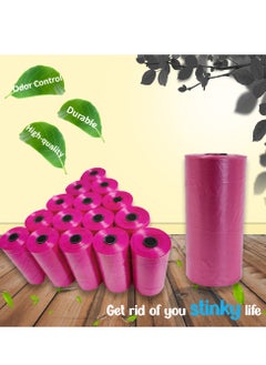 Cute 'n' Cuddle Pack Of 15 Scented Diaper Disposal Bin Bag 15 Bags Per Roll For Waste Disposal - Light Pink  - Image 3