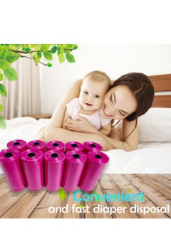 Cute 'n' Cuddle Pack Of 15 Scented Diaper Disposal Bin Bag 15 Bags Per Roll For Waste Disposal - Light Pink  - Image 5