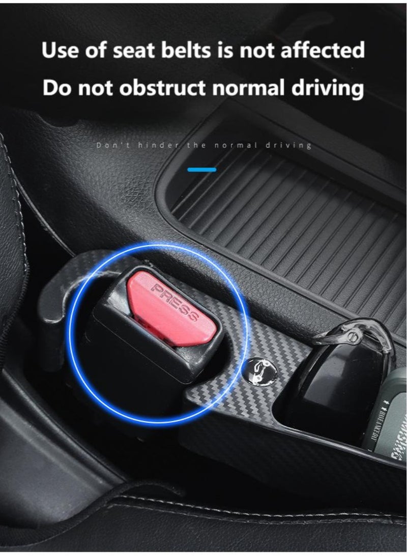 UrbanNest Car Seat Gap Filler with Seat Belt Hole and Phone Charging Cable Hole, 2 Pcs Large Capacity, Car Seat Organizer for Phones, Keys, Wallets, Coins, Univeral for All Cars  - Image 4