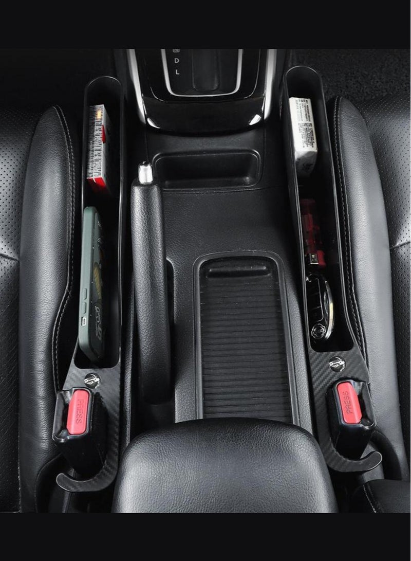 UrbanNest Car Seat Gap Filler with Seat Belt Hole and Phone Charging Cable Hole, 2 Pcs Large Capacity, Car Seat Organizer for Phones, Keys, Wallets, Coins, Univeral for All Cars  - Image 2