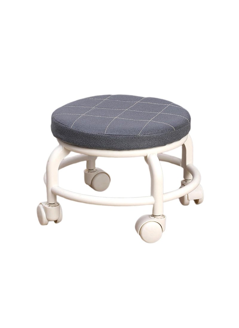 Divik - Divik Sturdy Low Height Rolling Stool Small Stools Chair Low Roller Round Seat with Wheels for Home Bedroom 1Pcs - Image 1