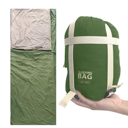 Proberos® Ultralight Cotton Sleeping Bag for Adults -3°C to 15°C (650g), Portable Thermal Sleeping Bag for Camping, Hiking, Trekking & Travel, Outdoor Adventure Gear (Green) - Image 1