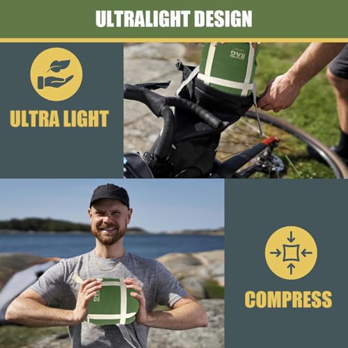 Proberos® Ultralight Cotton Sleeping Bag for Adults -3°C to 15°C (650g), Portable Thermal Sleeping Bag for Camping, Hiking, Trekking & Travel, Outdoor Adventure Gear (Green) - Image 5